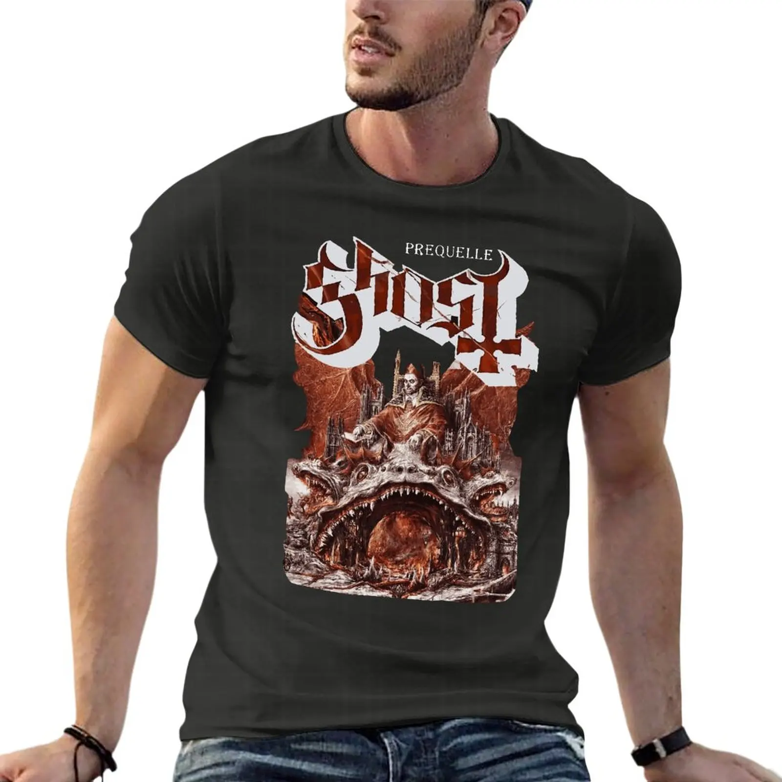 Ghost Bc Prequelle Heavy Metal Band Oversize Tshirt Printed Mens Clothes 100 Cotton Streetwear