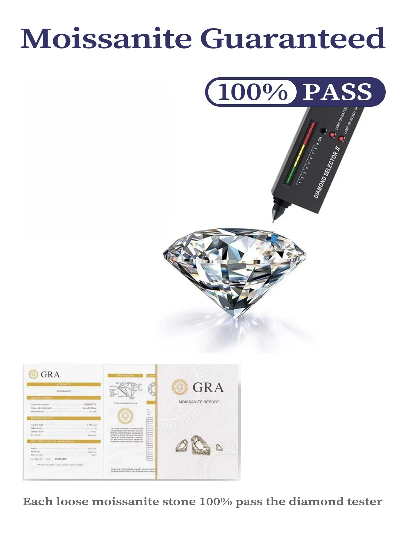 Full Moissanite Earrings Flower Earring Four-leaf Clover Clip Earring for Women 925 Sterling Silver Earring with Gra Certificate 6