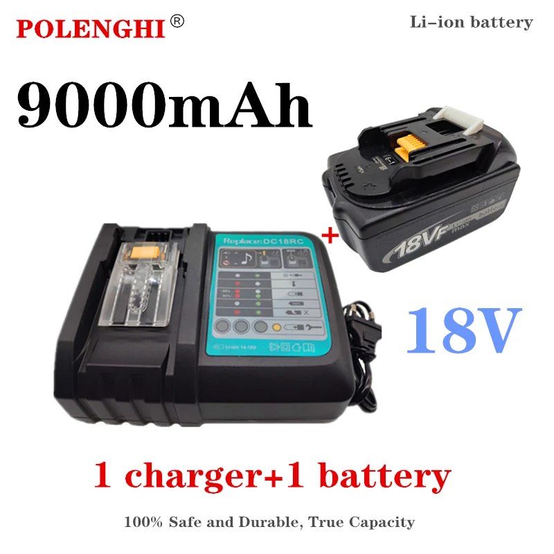 18V 9000Mah Sostituisce Makita Per Sostituire La Batteria Lxt Bl1860B Bl1860 Bl1850 Batteria Ricaricabile Agli Ioni Di Litio + Caricabatterie