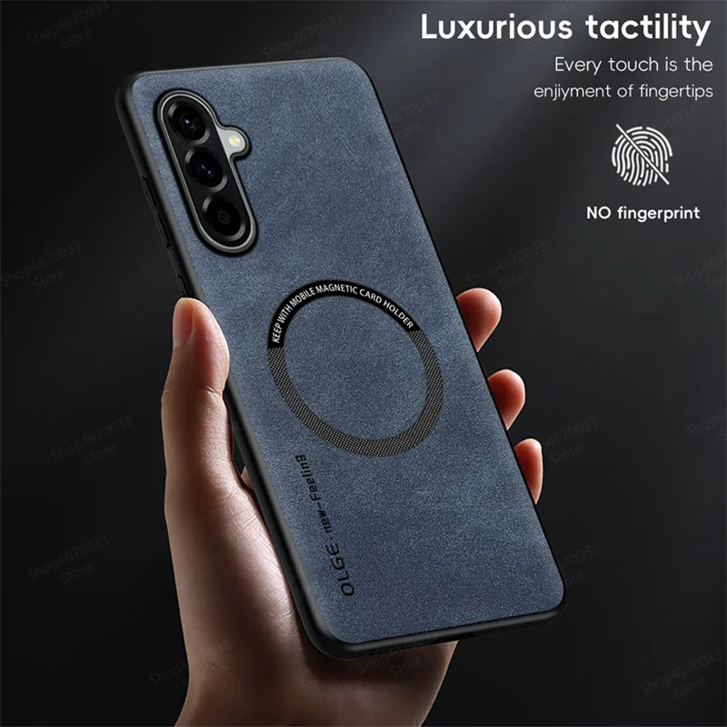 Magnetic Leather Shockproof Phone Case with MagSafe Compatibility