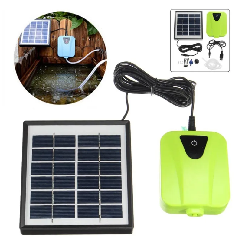 

Aquarium Air Pump Solar Powered Oxygenator Water Oxygen Pump Pond Aerator Waterproof For Garden Aquariums Fish Tank Pools Ponds