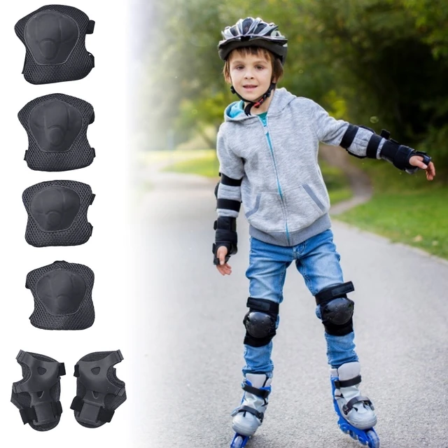 Genouillères et coudières pour adultes et enfants, équipement de protection  pour jeunes, patins à roulettes, Skateboard, vélo, Sport de plein air, 6  pièces - AliExpress