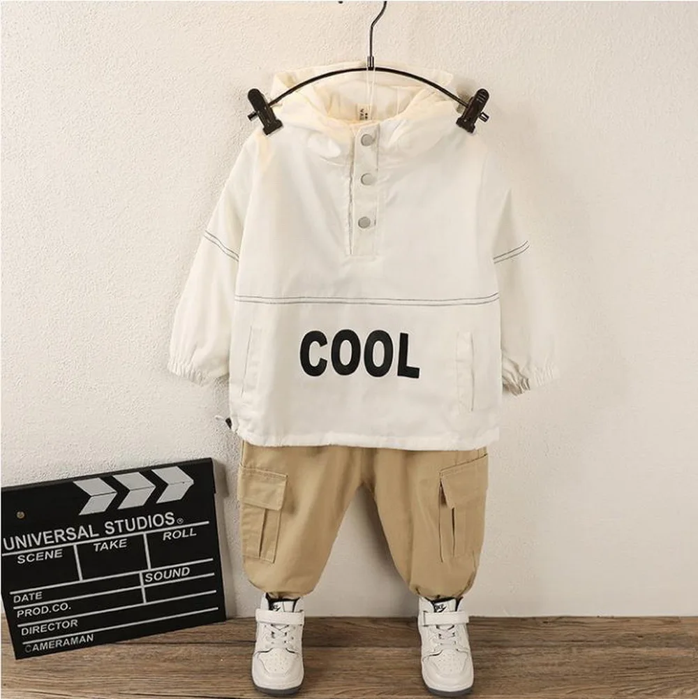 

Children Boy Spring Autumn Outfits Girls Hoodie Coat and Cargo Pants Kids Sets 2-8Y Clothes Boys Brand Tracksuit Tops Pants 2pcs