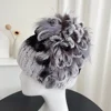 2023 Fur Winter Hat for Women 100% Real Rex Rabbit Fox Fur Hat Rex Rabbit Fur Caps Lady Winter Warm Headwear Women's Fur Hats 3