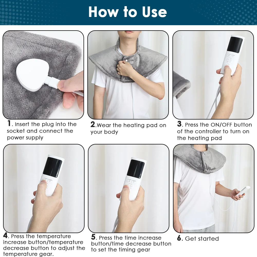 Electric Heating Neck Massager Shawl for Winter Relief