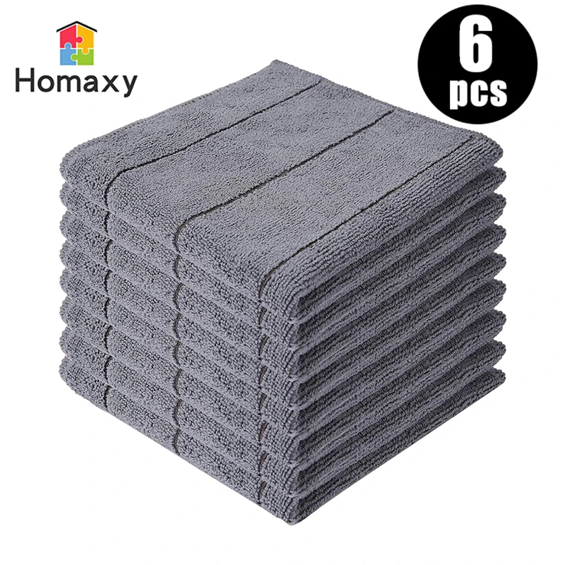 

Homaxy 6pcs Microfiber Cleaning Cloth Thickened Magic Kitchen Towel Home Cleaning Rags Soft Washcloth Polish Absorbent Dishcloth