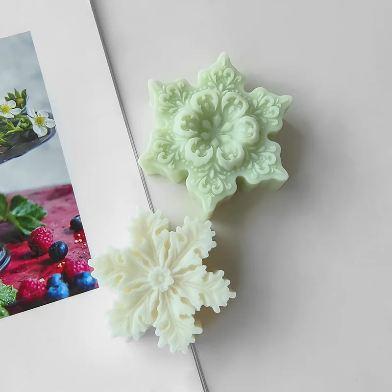 Greabuy Moules En Silicone 3D En Forme De Fleur De Noël Pour Bougies