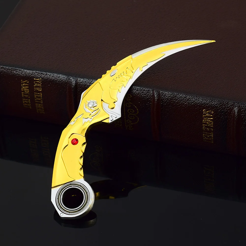 17CM Karambit Game Life and Death Peripheral Weapon Dark Moon Double Thorns Metal Model Knife Sword Ornament Gifts Toys Boys cosplay prop cosplay toy game knife