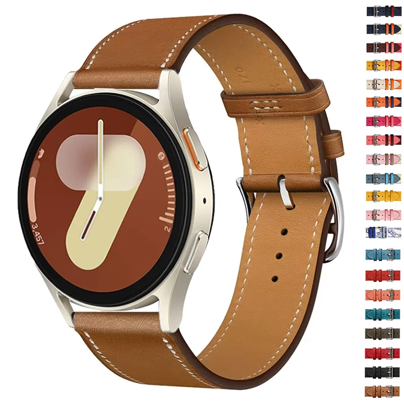 Premium Leather Watch Band Strap - Sporty and Elegant Design, 20-22mm Adjustable Size,