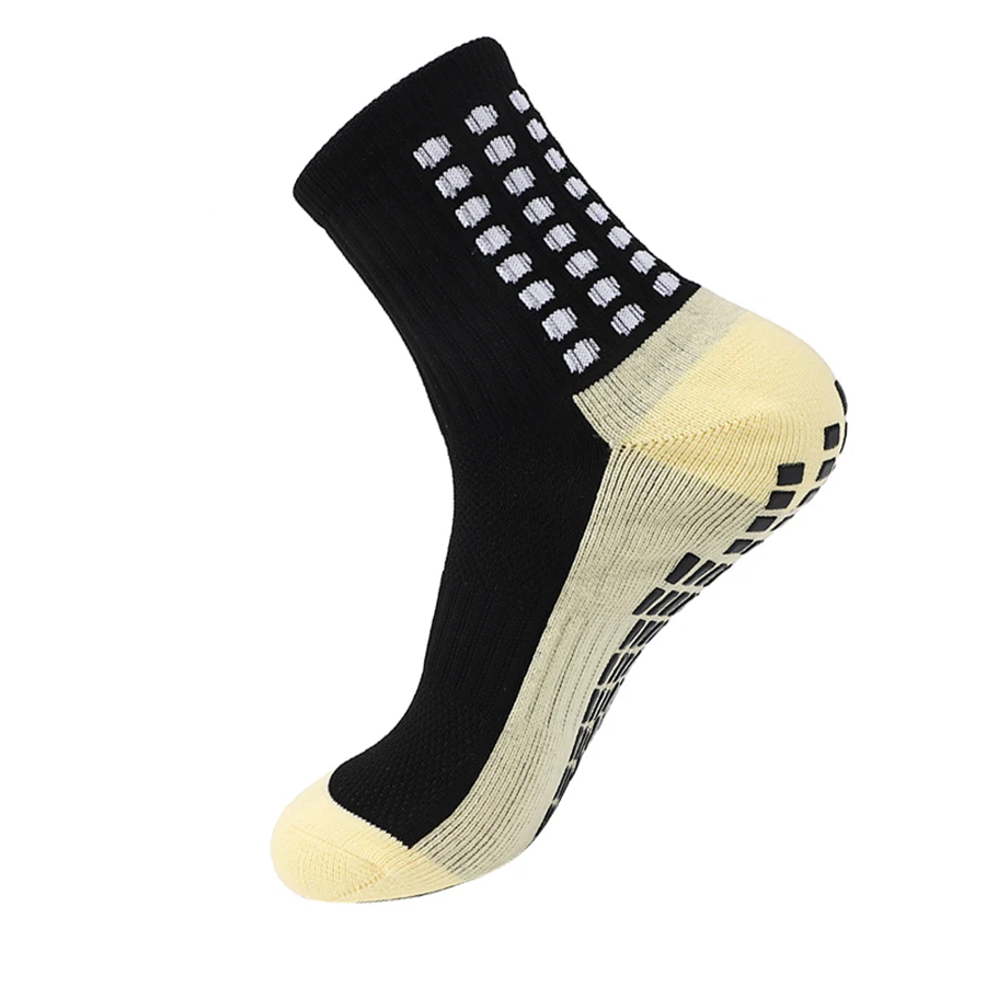 Non-Slip Silicone Bottom Sports Socks para homens e mulheres, futebol, futebol, beisebol, ao ar livre, ciclismo, ioga, novo, 1 par
