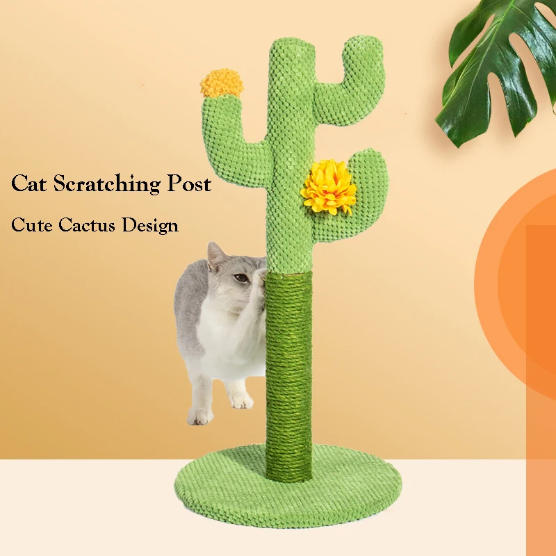 

Cactus Cat Scratching Post, Cat Scratcher Toys, Kitten Sisal Claw Scratcher Indoor Small Climbing Tree 24in Tall