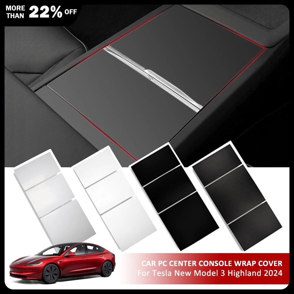 Per Tesla New Model 3 Highland 2024 Center Console Panel Sticker Carbon Pattern Central Control Cover Accessori Interni Per Auto