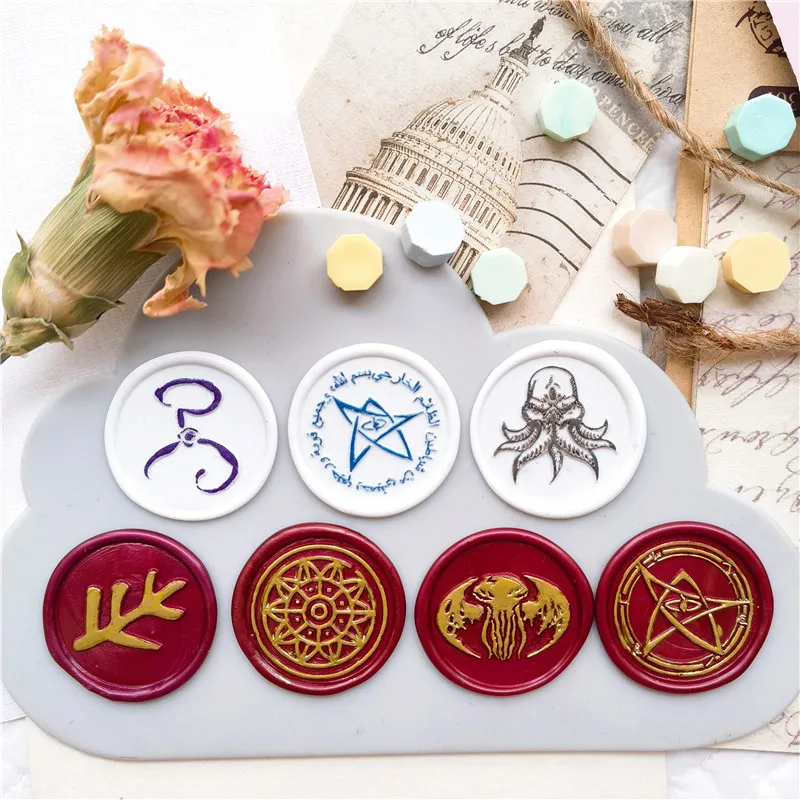 Cthulhu octopus symbol wax seal stamp the Yellow Sign Cthulhu Mythos the Necronomicon Call of Cthulhu,Hastur the Elder Sign images - 6