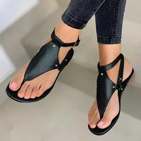 Sandales pour femmes, chaussures plates simples à Clip, chaussures à chevrons, sandales d'extérieur 4