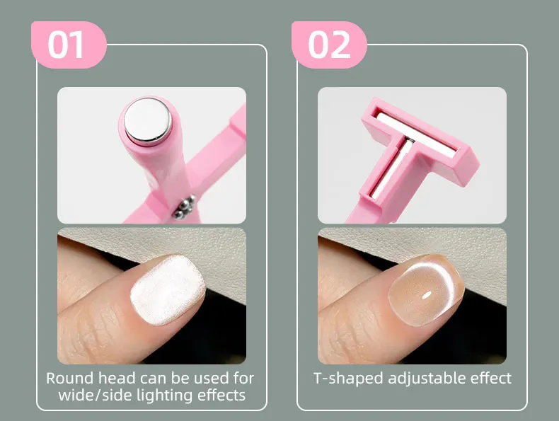 Description Picture 4 of item5 IN 1 Multi-function Cat Eye Nail Magnetic Stick Cross Magnet Board For Cat Eye UV Gel Nail Tool Shiny Nail Art Decal Tools