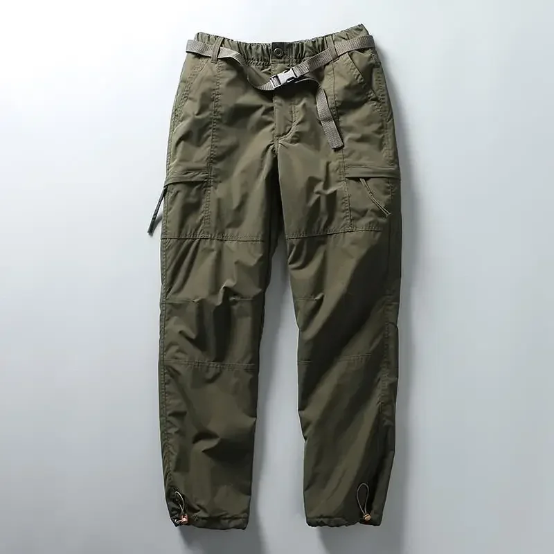 Tooling Pants S-6XL Thick Waterproof Fleece Cargo Pants Men Women Winter Outdoor Multi-pockets Loose Straight Overall Trousers Casual Pants Sports Pants Tactical Pants Casual Sports Pants