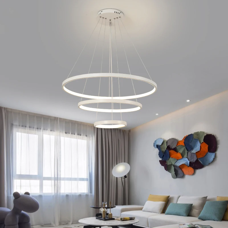 Chandelier Lighting Nordic Ring Led Dining Room Living Room Bedroom Interior Lamps