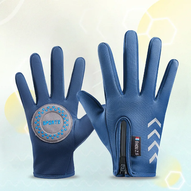 Children's Gloves Cycling Winter Autumn Thermal Gloves Warm Kids Reflect Light Non-Slip Ski Fleece Scooter Gloves Zipper 5