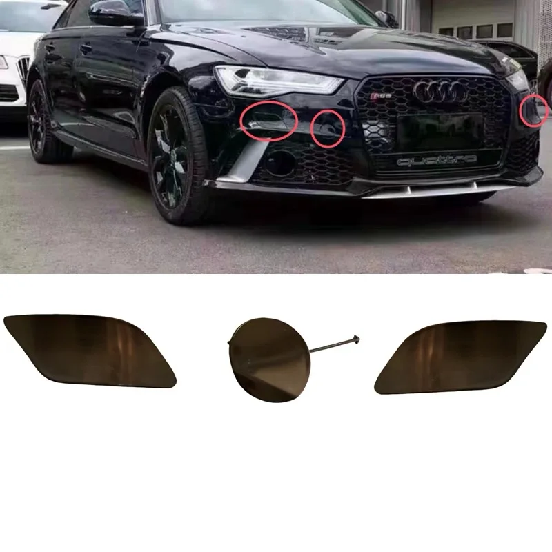 Car Front Bumper Headlight Washer Towing Tow Hook Eye Cover Cap no paint For Audi RS6 RS7 2012-2015