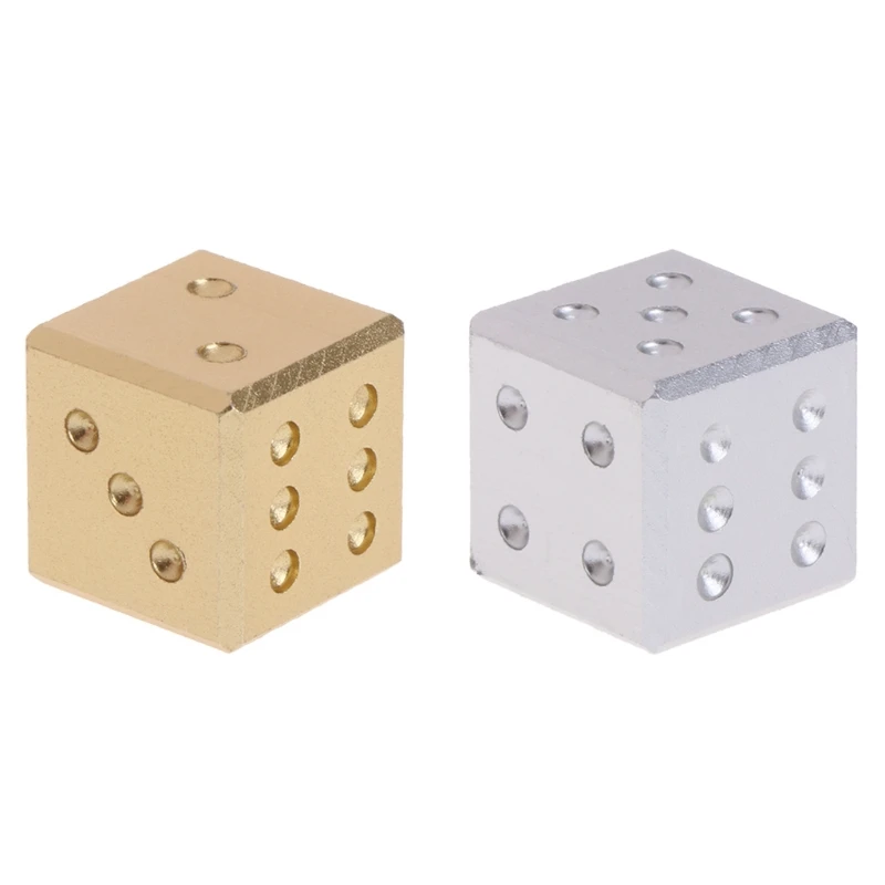 

2022 New 16mm Dice 6 Sided Golden Silver Colors Aluminum Alloy Dices Casino Poker Game Bar Party Dice Children Board Game Toys