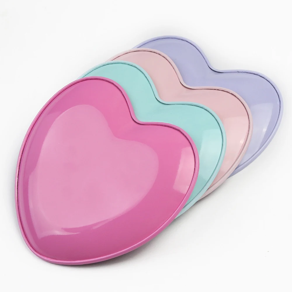 Nail Art Equipment Heart Stainless Steel Tray Practical Nail Storage Colorful Art Display Desktop False Nails Dish Tools