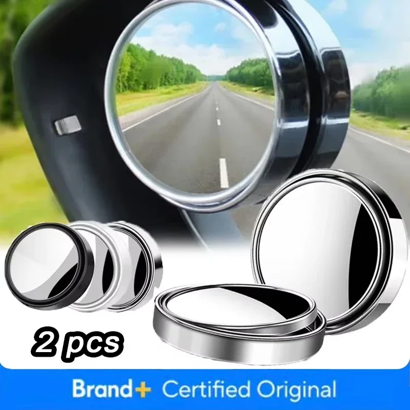 2pc Car Blind Spot Mirror Side View Mirrors 360 Degree Wide Angle Adjustable Round Convex Mirror Driving Safety Auto Accessories