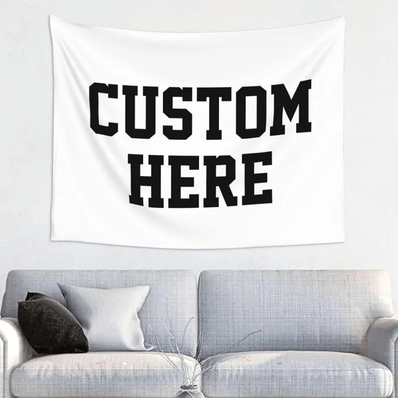 

Custom Wall Tapestry Personalized Image Text Custom Tapestry Wedding Funny Backdrop 37''W X 29''L Tapestry, White,Dormitory