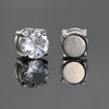 Ice Out Fake Earrings For Men Women Strong Magnet Magnetic Stainless Steel Non Piercing Hip Hop Rock Fashion Jewelry Accessories 3