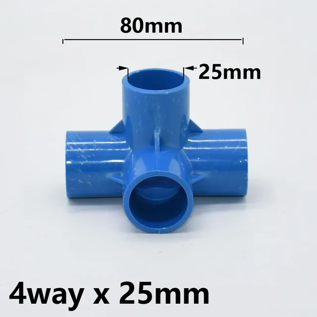 Belső Átmérő 20/25/32/50 Mm Pvc Csatlakozó 3/4/5-Utas Háromdimenziós Vízellátó Csőszerelvények Egyenlő Műanyag Csatlakozók - Image 5
