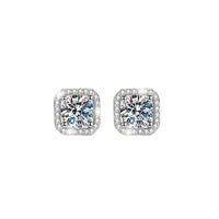Diamond Earrings Mosonite Earring Square Bag Earrings marry Jewelry simple and fashionable party, Valentine's Day gift - Image 5
