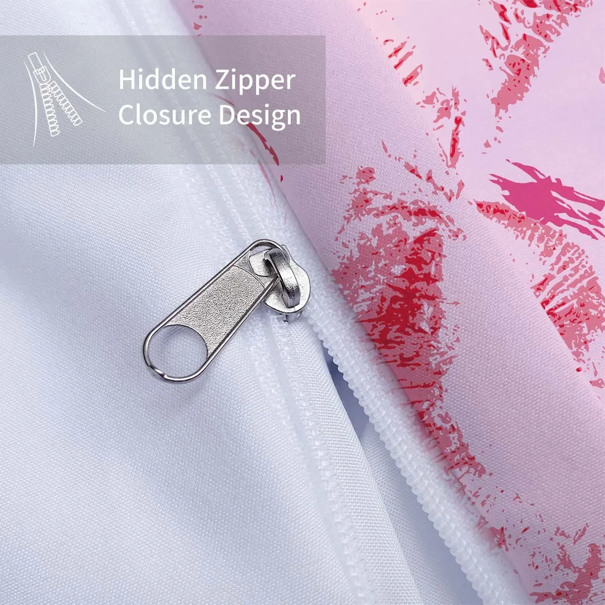 Valentine's Day Heart bedding set, skin friendly, warm, comfortable, warm pink surface, red lip print with a heart pattern