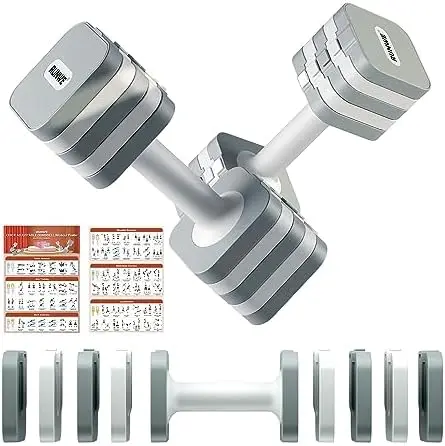 

Fast Adjustable Weight Set - Adjustable Dumbbell Optional 6 or 10 LB Dumbbell Set of 2, 2 in 1 Dumbbell and Push up Stand, Hand