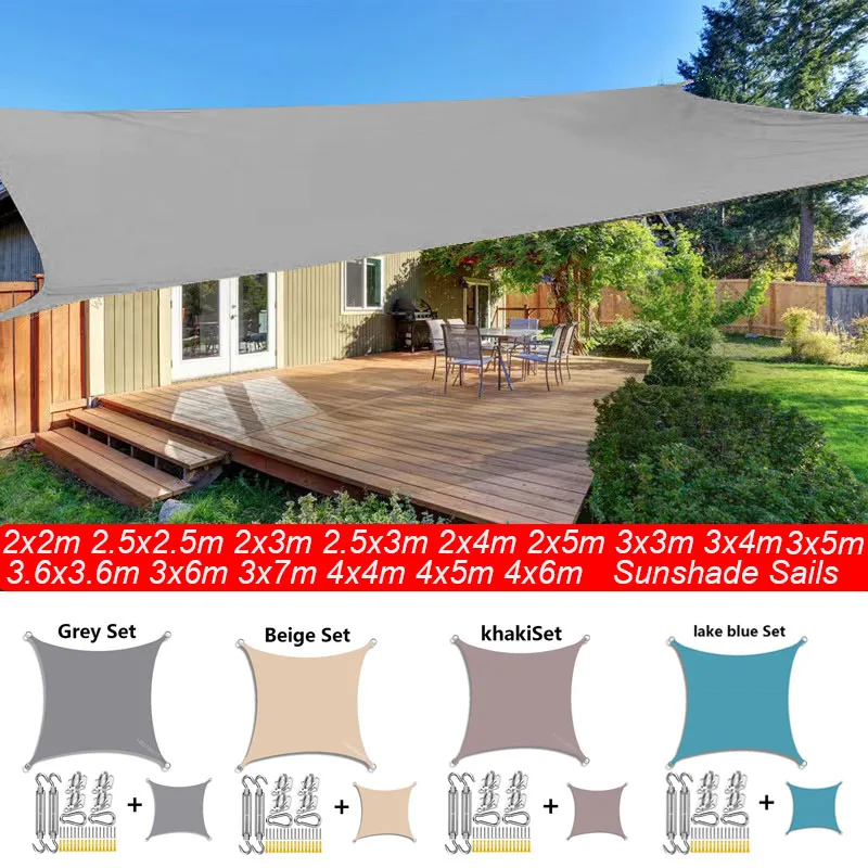 Tenda Da Sole Rettangolare 2x3m AVOFOREST - Impermeabile E Protezione UV 98% Per Esterno