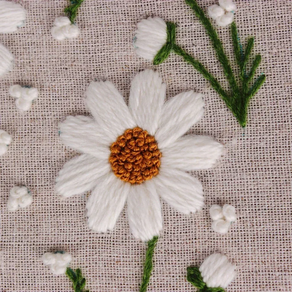 Embroidery Kit Flower Pattern Cross Stitch DIY Needlework Kit Tools Beginner Embroidery Starter Set Handicraft Lover 1PCS