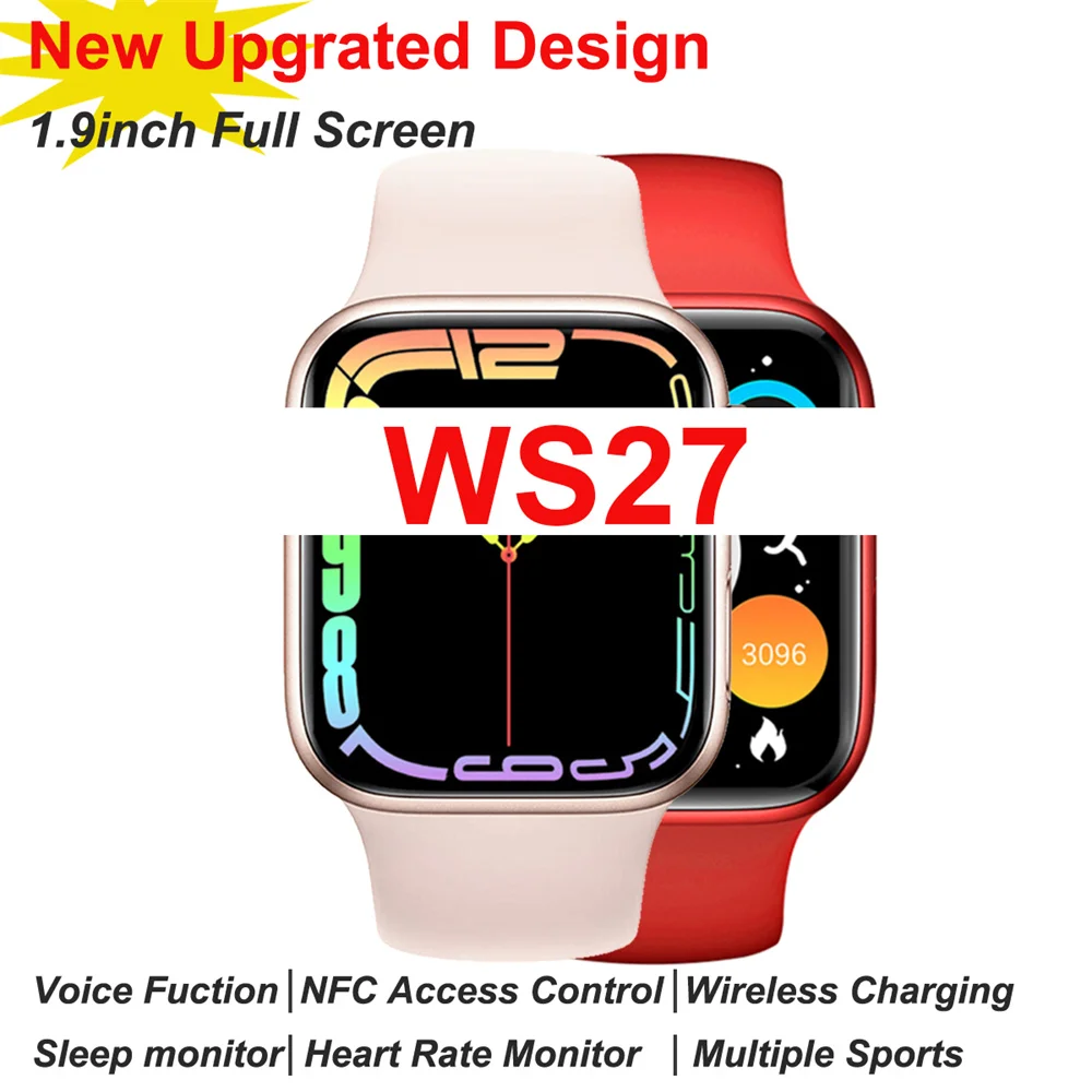Смарт-часы WS27 1 9 дюйма 45 мм NFC Bluetooth пульсометр |