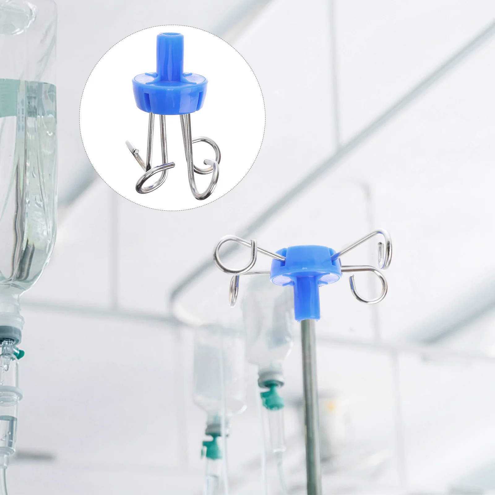 

3 Pcs IV Pole Hook Infusion Bottle Hangers Clinic Hooks Hanging for Rack Stainless Steel