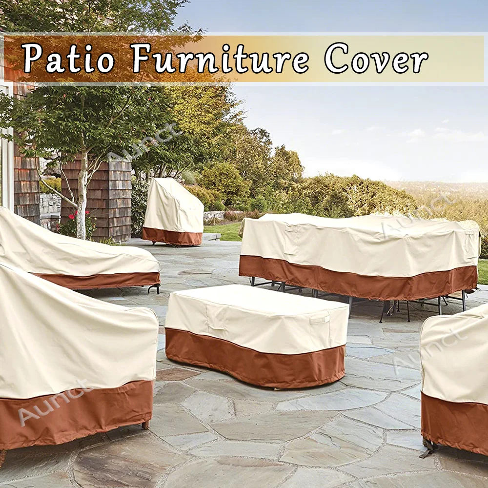 420D HEAVY DUTY Outdoor Garden Furniture Cover for Sofa Table Chair Patio Waterproof Wind-Proof Anti-UV Against Rain Snow