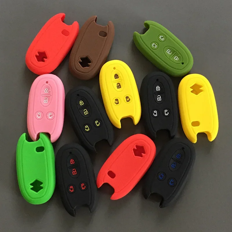 Gel Di Silice Chiave Dell'Automobile Copertura Di Caso Per Suzuki Spacia Stingray Wagon R Alto Solio Concetto Di Kcar Porta Automatica 4 Pulsante Chia