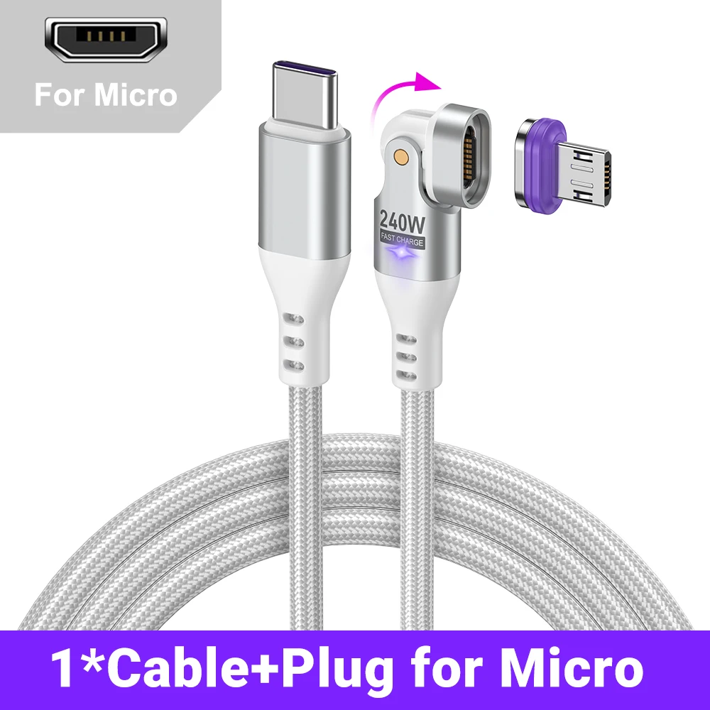 ตัวเลือกสินค้า สายชาร์จแม่เหล็ก USB-C 240W ชาร์จเร็วสำหรับ iPhone และ MacBook