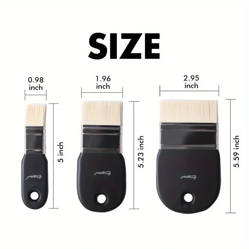Giorgione Board Brush Nylon Paint Brush Wooden Painting Brush for Gouache Watercolor Oil Paint Acrylic Wall Painting Supplies 2