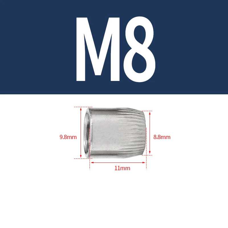 Description Picture 3 of item5/20Pcs M6 M8 M10 M12 304 A2 Stainless Steel Conical Nuts Cone Nut Knurled Implosion Expansion Screw Cap Thread Nut