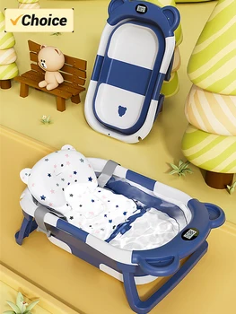 Il bambino pieghevole in silicone a temperatura in tempo reale prende un bagno vasca da bagno antiscivolo secchio per pediluvio bagno pieghevole con temperatura Sens 1