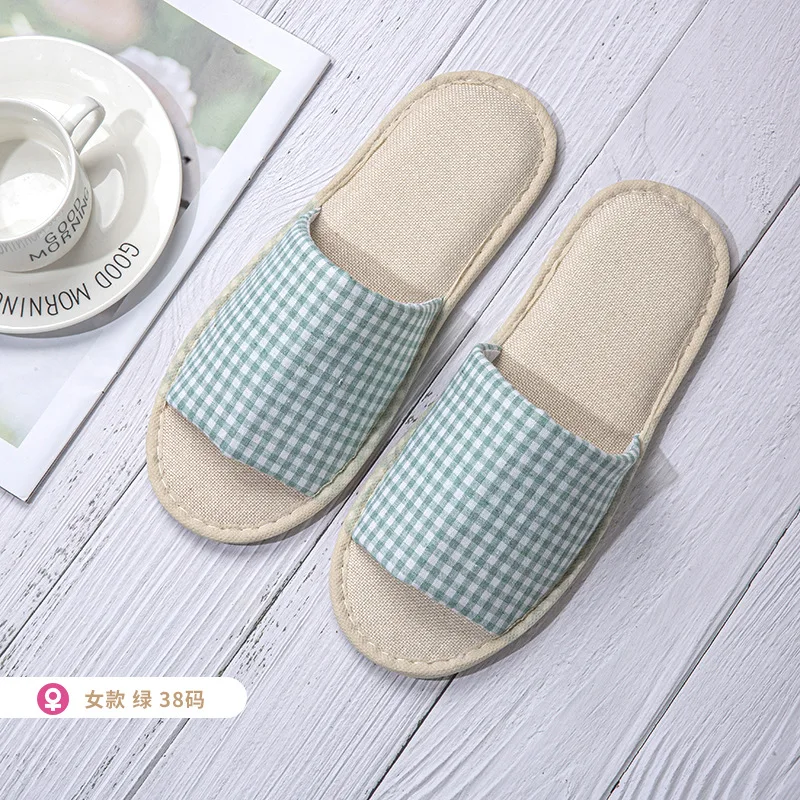 4 Pairs/lot Slippers Men Women Hemp Hotel Disposable Slides Home Travel Sandals Hospitality Footwear One Size Wholesale Open Toe