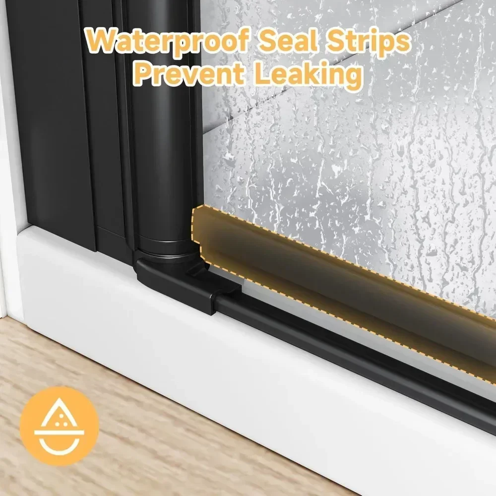 NEW-Bifold Shower Door, 30" W x 72" H, 1/4" Tempered Glass Shower Door, Foldable Shower Glass Door, Easy to Clean