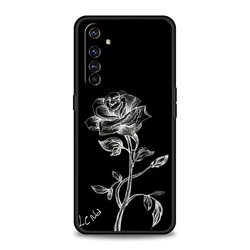 Elegant Black Flower Shockproof Silicone Phone Case - Stylish Protective Cover for Realme C11 (A1)
