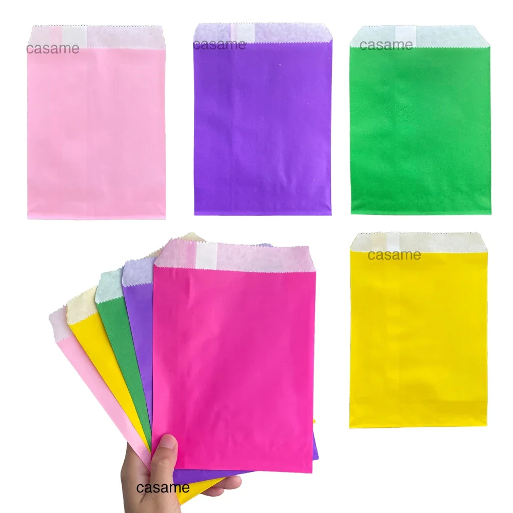 Бумажный пакет 13x18 см, однотонное свадебное украшение, подарок на вечеринку, для гостей, для торта, конфет, маленькая Подарочная карточка, для печенья, пищи, безопасное Рождество