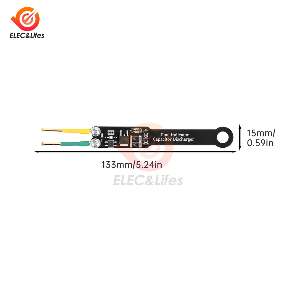 1000V 5000UF Capacitor Discharge Pen Switch Power Supply Repair Discharge Protection Tool With Dual LED 5