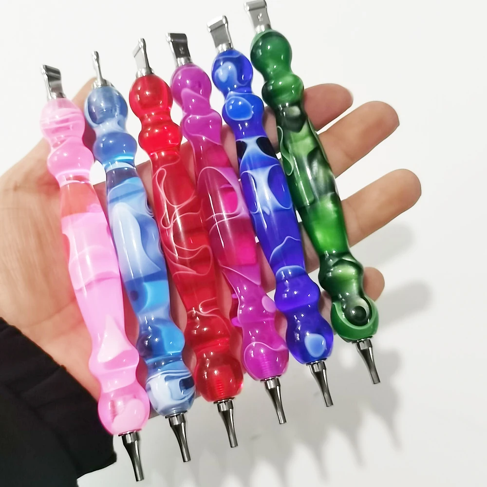 

5D Diamond Painting Tool Point Drill Pen Resin Diamond Painting Pen Spiral Design Metal Multi-placer Replacement Pen Heads Kits