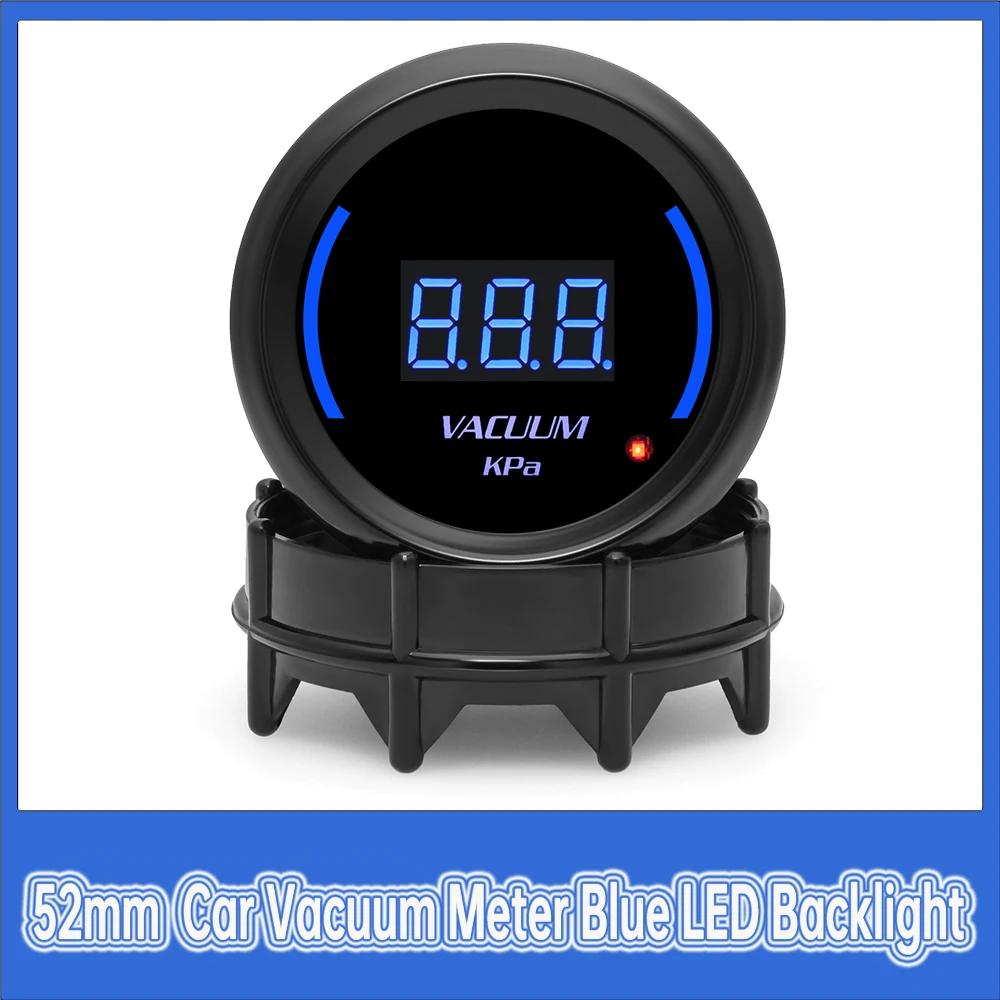 52mm Auto Car Vacuum Meter Blue LED Backlight for Gasoline Motor Vacuum Gauge with Sensor 52Mm Racing Car