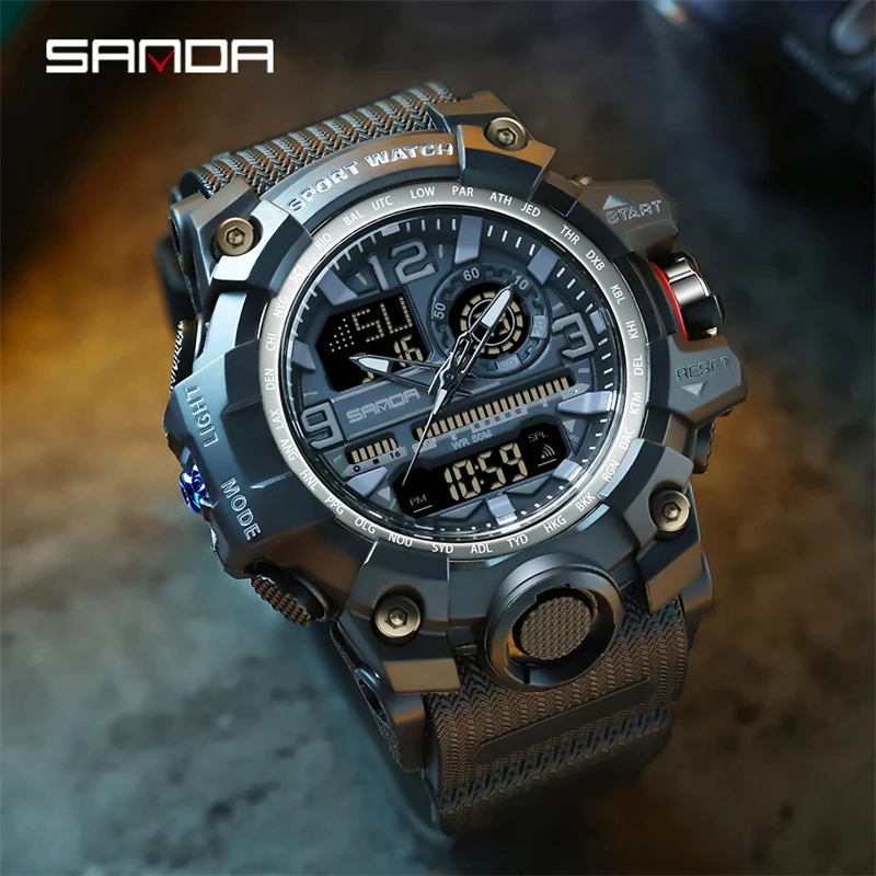 SANDA 3133 2022 G Style New Men's Watches 50M Waterproof Shock Sports Military Quartz Watch For Male Digital Wristwatch Clock 3